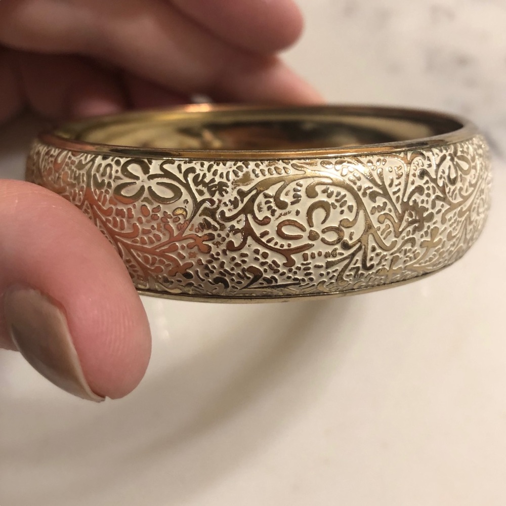 Gold & Cream Colored Bangle